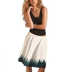 J. Crew Dip-Dyed Cillian Circle A-Line Skirt 100% Cotton NWT XXS Blue & White